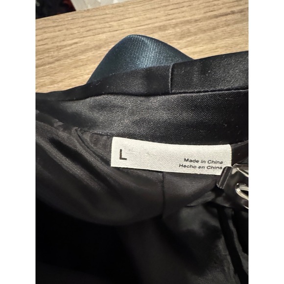 Original Use Men's Teal Shiny Shawl Collar Blazer Jacket Size L - Picture 3 of 10